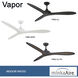 Vapor 60 inch Coal with Toned Koa Blades Ceiling Fan in Coal/Toned Koa